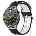 For Huawei Watch GT3 SE 22mm Breathable Two-Color Silicone Watch Band(Black+White)