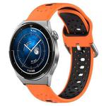 For Huawei Watch GT3 Pro 46mm 22mm Breathable Two-Color Silicone Watch Band(Orange+Black)