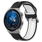 For Huawei Watch GT3 Pro 46mm 22mm Breathable Two-Color Silicone Watch Band(Black+White)