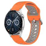 For Huawei Watch GT3 46mm 22mm Breathable Two-Color Silicone Watch Band(Orange+Grey)