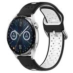 For Huawei Watch GT3 46mm 22mm Breathable Two-Color Silicone Watch Band(Black+White)