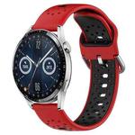 For Huawei Watch GT3 46mm 22mm Breathable Two-Color Silicone Watch Band(Red+Black)