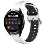For Huawei Watch 3 22mm Breathable Two-Color Silicone Watch Band(White+Black)