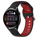 For Huawei Watch 3 22mm Breathable Two-Color Silicone Watch Band(Black+Red)