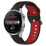 For Huawei Watch 3 Pro 22mm Breathable Two-Color Silicone Watch Band(Black+Red)