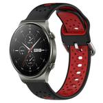 For Huawei GT2 Pro 22mm Breathable Two-Color Silicone Watch Band(Black+Red)