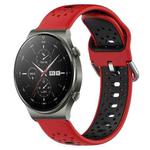 For Huawei GT2 Pro 22mm Breathable Two-Color Silicone Watch Band(Red+Black)