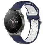 For Huawei GT2 Pro 22mm Breathable Two-Color Silicone Watch Band(Midnight Blue+White)