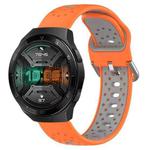 For Huawei Watch GT 2e 22mm Breathable Two-Color Silicone Watch Band(Orange+Grey)