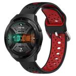 For Huawei Watch GT 2e 22mm Breathable Two-Color Silicone Watch Band(Black+Red)