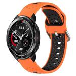 For Honor Watch GS Pro 22mm Breathable Two-Color Silicone Watch Band(Orange+Black)