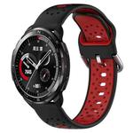 For Honor Watch GS Pro 22mm Breathable Two-Color Silicone Watch Band(Black+Red)