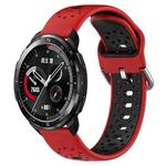 For Honor Watch GS Pro 22mm Breathable Two-Color Silicone Watch Band(Red+Black)