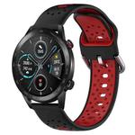 For Honor Magic Watch 2 46mm 22mm Breathable Two-Color Silicone Watch Band(Black+Red)