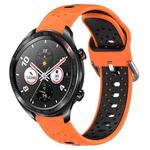 For Honor Watch Dream 22mm Breathable Two-Color Silicone Watch Band(Orange+Black)