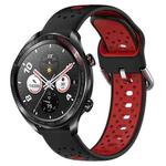 For Honor Watch Dream 22mm Breathable Two-Color Silicone Watch Band(Black+Red)