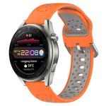 For Huawei Watch 3 Pro New 22mm Breathable Two-Color Silicone Watch Band(Orange+Grey)