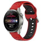 For Huawei Watch 3 Pro New 22mm Breathable Two-Color Silicone Watch Band(Red+Black)