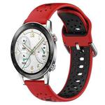 For Honor Watch GS 3i 22mm Breathable Two-Color Silicone Watch Band(Red+Black)