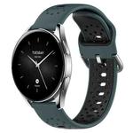 For Xiaomi Watch S2 42mm 22mm Breathable Two-Color Silicone Watch Band(Olive Green+Black)