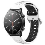 For Xiaomi MI Watch S1 22mm Breathable Two-Color Silicone Watch Band(White+Black)