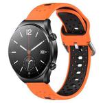 For Xiaomi MI Watch S1 22mm Breathable Two-Color Silicone Watch Band(Orange+Black)