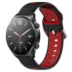 For Xiaomi MI Watch S1 22mm Breathable Two-Color Silicone Watch Band(Black+Red)