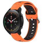 For Xiaomi MI Watch S1 Pro 22mm Breathable Two-Color Silicone Watch Band(Orange+Black)