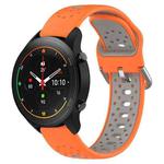 For Xiaomi MI Watch S1 Pro 22mm Breathable Two-Color Silicone Watch Band(Orange+Grey)