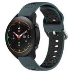 For Xiaomi MI Watch S1 Pro 22mm Breathable Two-Color Silicone Watch Band(Olive Green+Black)