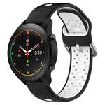 For Xiaomi MI Watch S1 Pro 22mm Breathable Two-Color Silicone Watch Band(Black+White)
