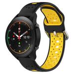 For Xiaomi MI Watch S1 Pro 22mm Breathable Two-Color Silicone Watch Band(Black+Yellow)