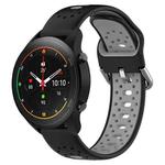 For Xiaomi MI Watch S1 Pro 22mm Breathable Two-Color Silicone Watch Band(Black+Grey)