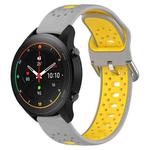 For Xiaomi MI Watch S1 Pro 22mm Breathable Two-Color Silicone Watch Band(Grey+Yellow)