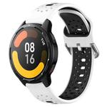 For Xiaomi Watch S1 Active 22mm Breathable Two-Color Silicone Watch Band(White+Black)
