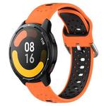 For Xiaomi Watch S1 Active 22mm Breathable Two-Color Silicone Watch Band(Orange+Black)