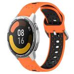 For Xiaomi MI Watch Color 2 22mm Breathable Two-Color Silicone Watch Band(Orange+Black)