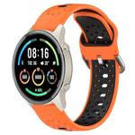 For Xiaomi MI Watch Sport 22mm Breathable Two-Color Silicone Watch Band(Orange+Black)