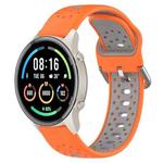 For Xiaomi MI Watch Sport 22mm Breathable Two-Color Silicone Watch Band(Orange+Grey)