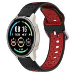 For Xiaomi MI Watch Sport 22mm Breathable Two-Color Silicone Watch Band(Black+Red)