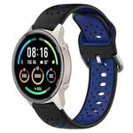 For Xiaomi MI Watch Sport 22mm Breathable Two-Color Silicone Watch Band(Black+Blue)