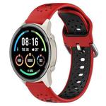 For Xiaomi MI Watch Sport 22mm Breathable Two-Color Silicone Watch Band(Red+Black)