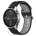 For Xiaomi MI Watch Color 22mm Breathable Two-Color Silicone Watch Band(Black+Grey)