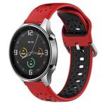 For Xiaomi MI Watch Color 22mm Breathable Two-Color Silicone Watch Band(Red+Black)