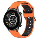 For Xiaomi Haylou RT2 LS10 22mm Breathable Two-Color Silicone Watch Band(Orange+Black)