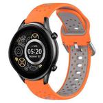 For Xiaomi Haylou RT2 LS10 22mm Breathable Two-Color Silicone Watch Band(Orange+Grey)