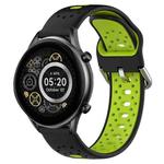 For Xiaomi Haylou RT2 LS10 22mm Breathable Two-Color Silicone Watch Band(Black+Lime Green)