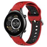 For Xiaomi Haylou RT2 LS10 22mm Breathable Two-Color Silicone Watch Band(Red+Black)