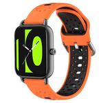 For  Xiaomi Haylou RS4 LS12 22mm Breathable Two-Color Silicone Watch Band(Orange+Black)