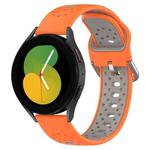 For Amazfit GTR 4 22mm Breathable Two-Color Silicone Watch Band(Orange+Grey)